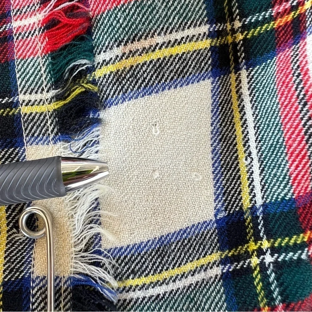 Vintage Canadian ILGWU Tartan Plaid Kilt Skirt Pleated Fringe Kilt Pin Size 4/6